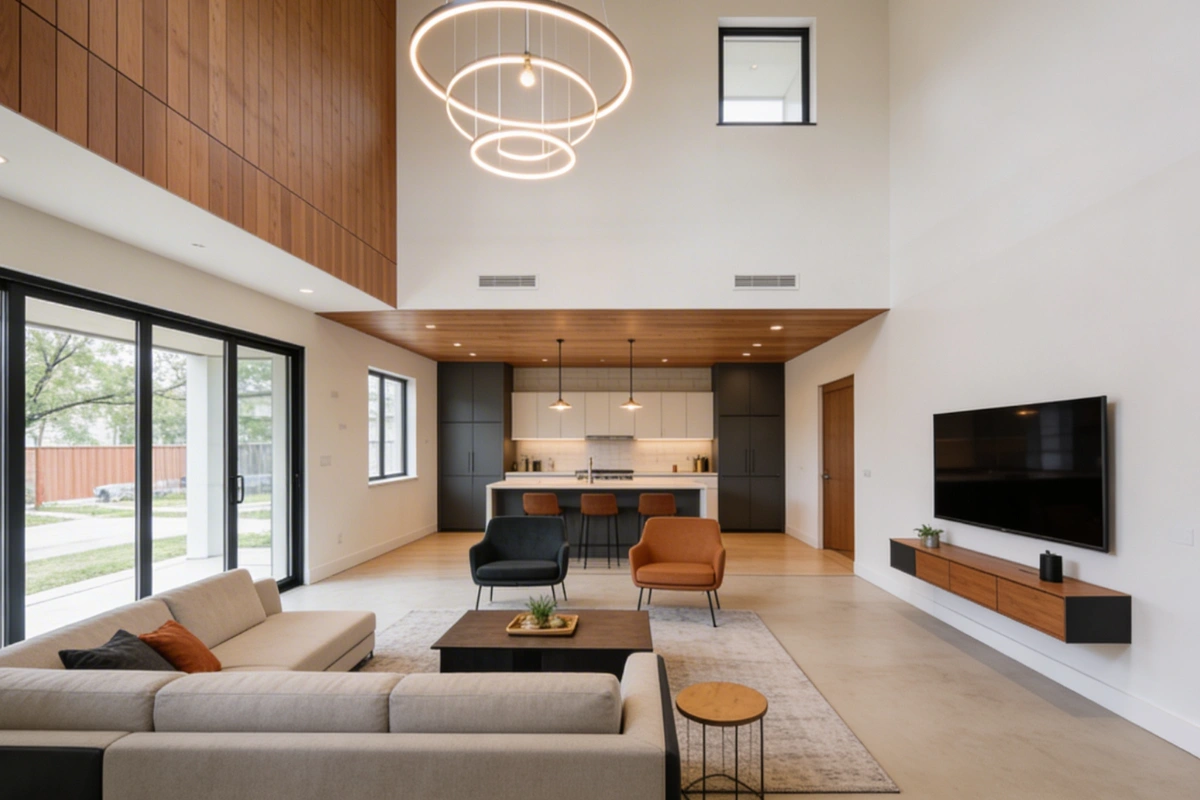 Finished basement apartment with open layout in Dallas built by Go ADU Dallas